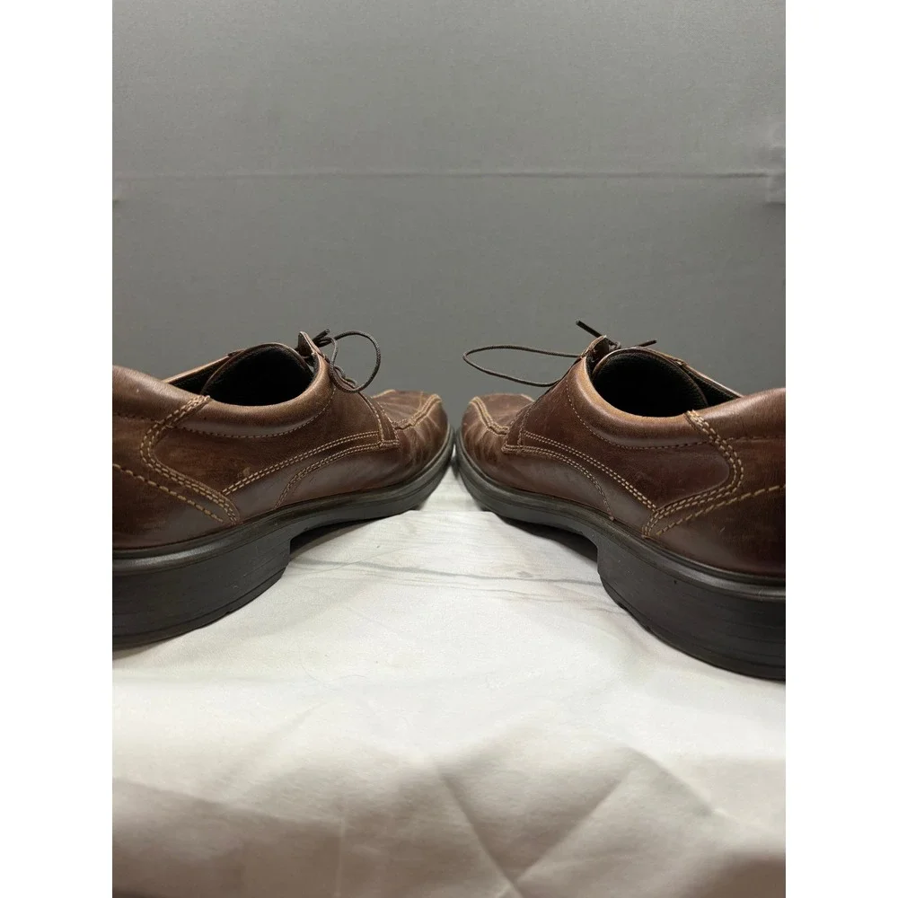 Ecco‎ Derby Shoes Mens Brown Leather Lace Up Square Toe Oxfords Size 44